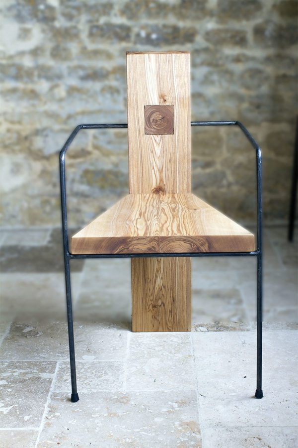 Chaise Bohlin - frêne et acier, par l'Atelier Villard.