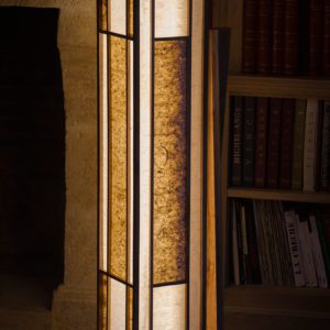 Lampe Shôji 障子 - Noyer et papiers washi, par l'Atelier Villard.