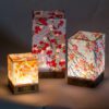 Les trois lanternes «Le P'tit Villard» : photophores à bougie LED, par l'Atelier Villard.