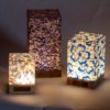 Les trois lanternes «Le P'tit Villard» : photophores à bougie LED, par l'Atelier Villard.