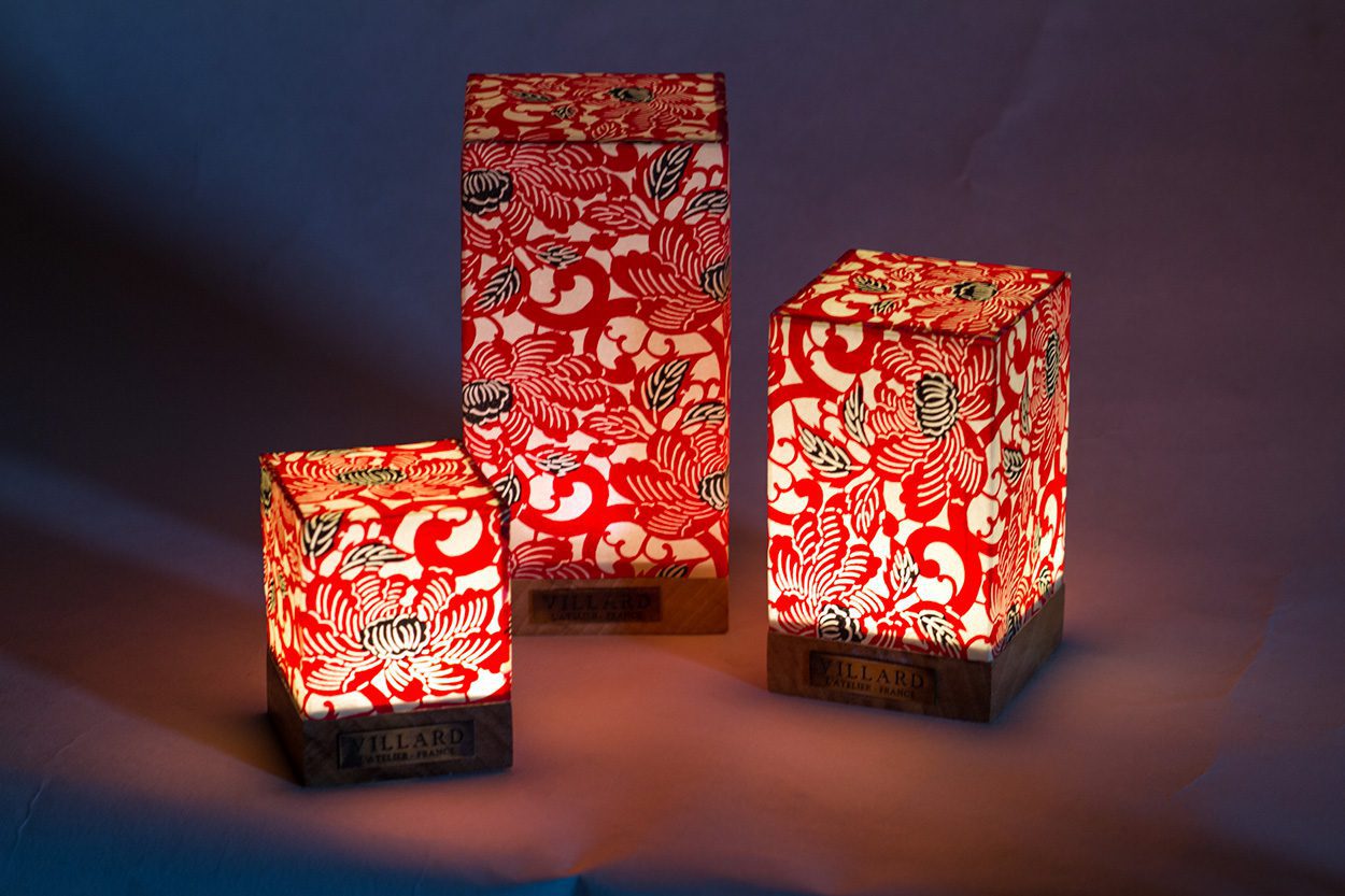 Le P'tit Villard, trois photophores à bougie LED, par l'Atelier Villard.