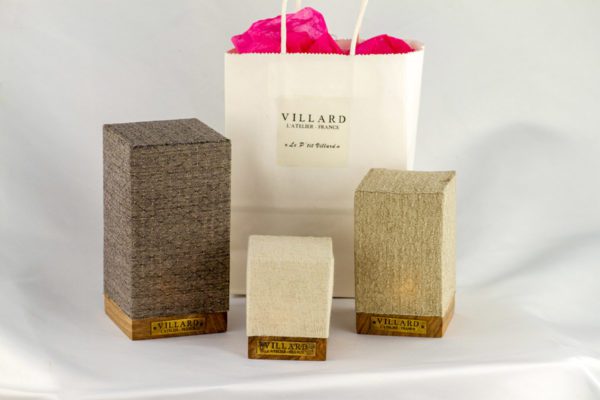 Les trois lanternes «Le P'tit Villard» : photophores à bougie LED, par l'Atelier Villard.